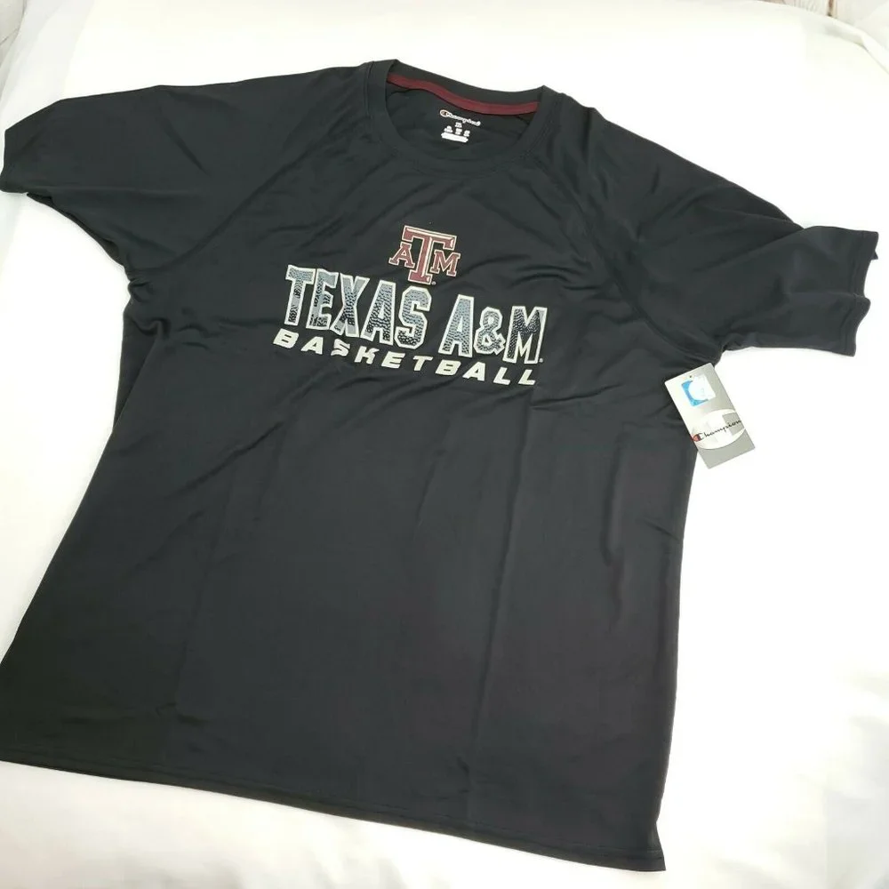 Champion Mens Black Texas A&M Aggies Basketball Comfort Pullover T Shirt Size XL - Picture 3 of 14